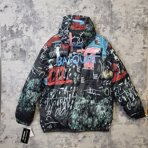 Jean-Michel Basquiat + Member Only Puffer Jacket Men's XL Multi Hooded Print A - Picture 2 of 11