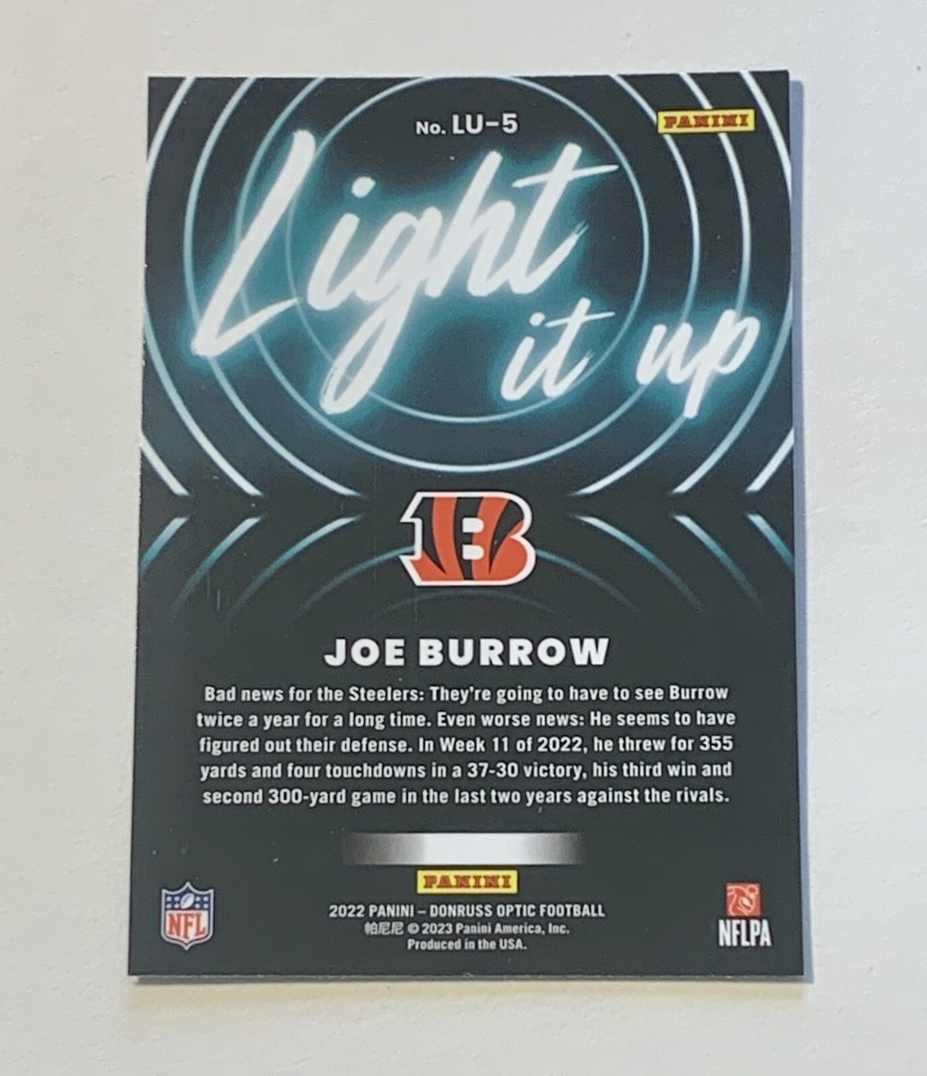 2022 Panini Donruss Optic Joe Burrow Light It Up #LU-5 2022 Panini Donruss Optic Joe Burrow Light It Up #LU-5