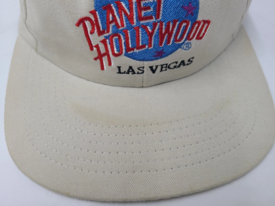 Gorra de algodón beige vintage Planet Hollywood Las Vegas Snapback (se adapta a pequeña) Foto 3 de 4