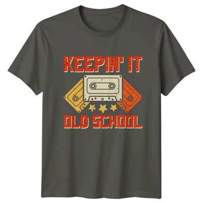 Keepin It Old School T-Shirt 80er 90er Retro Musik Geschenk für Sie und Ihn