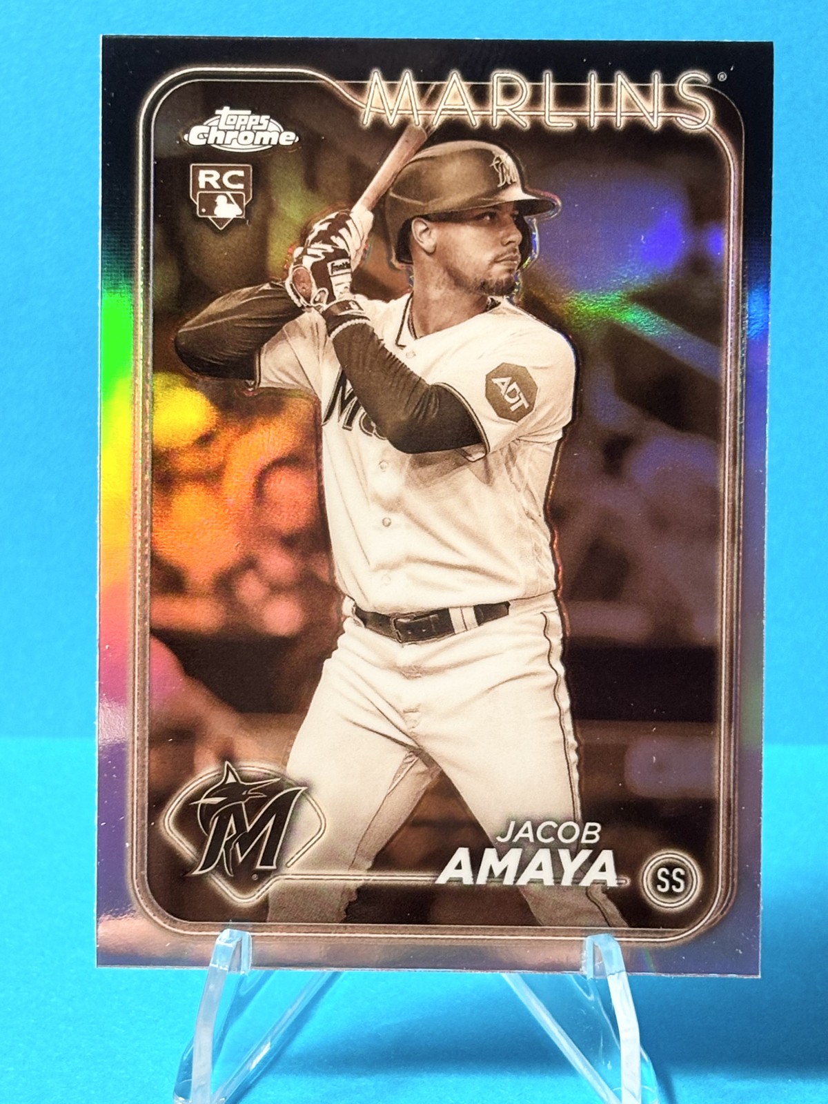 2024 Topps Chrome - Jacob Amaya #92 Sepia Refractor (RC)