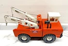 Vintage Mighty Tonka Tow Truck Double Boom Wrecker AA 24 HR Service w/Both Hooks
