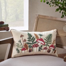 Image of Catherine Lansfield Embroidery Woodland Cushion Natural 30 x 50cm