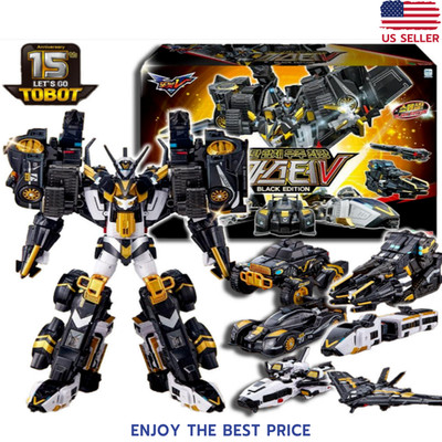 TOBOT MASTER V BLACK EDITION Super Driller Power Train Sonic Stealth Robot set