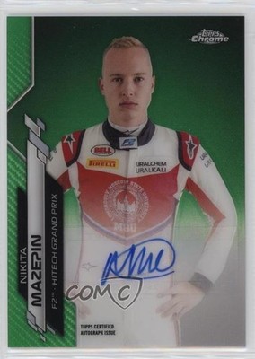 2020 Topps Chrome Formula 1 Green Refractor 97/99 Nikita Mazepin Auto 0s5s