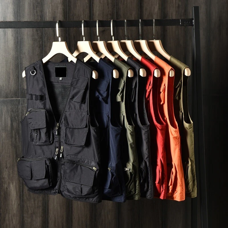 Men's Cargo Waistcoat Multi Pockets Mesh Vest Gilet Fishing Outdoor Work Casual
Opens in a new windo