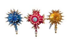 3 Vintage Push Pin Christmas Ornaments Handma...