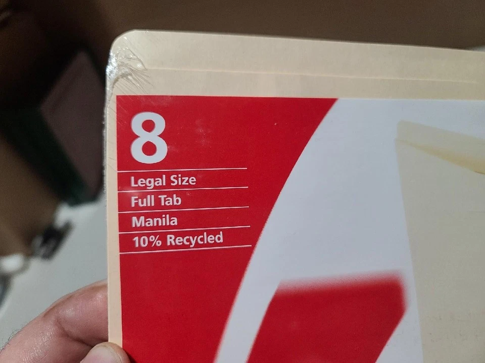 Lot of 32 (4 of 8) New Sealed Pendaflex File Jackets Legal Size Full Tab Manila - Image 3 of 4