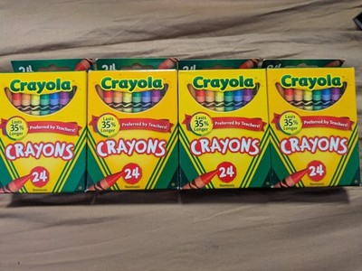 NEW 4 Boxes Crayola Crayons 24 Count Retired Collectible 2014 Dandelion 52-3024
