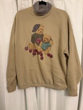 Vtg Teddy Bears Pullover Cottage Core Pullover Sweatshirt XL