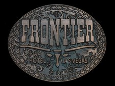 TA13143 VINTAGE 1970s  FRONTIER HOTEL LAS VEGAS  GAMBLING BELT BUCKLE