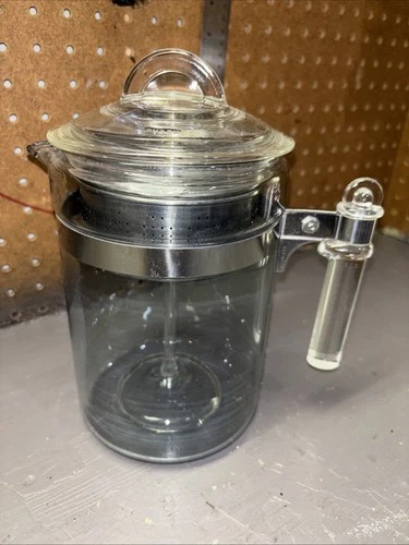 Vintage Pyrex Flameware 6-Cup Glass Coffee Pot Percolator Model 7829-B