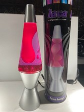 The Original Lava Lamp Dark Pink Wax Silver Base 2009 Lite