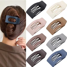 8 Pack Flat Hair Clips for Women Large Matte Rectangle No-Slip Claw Clips Strong