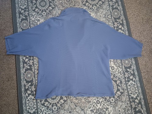 Coldwater Creek Womens 2X Shawl Cardigan Dolman Sleeve Button Blue Mature Office - Picture 6 of 13