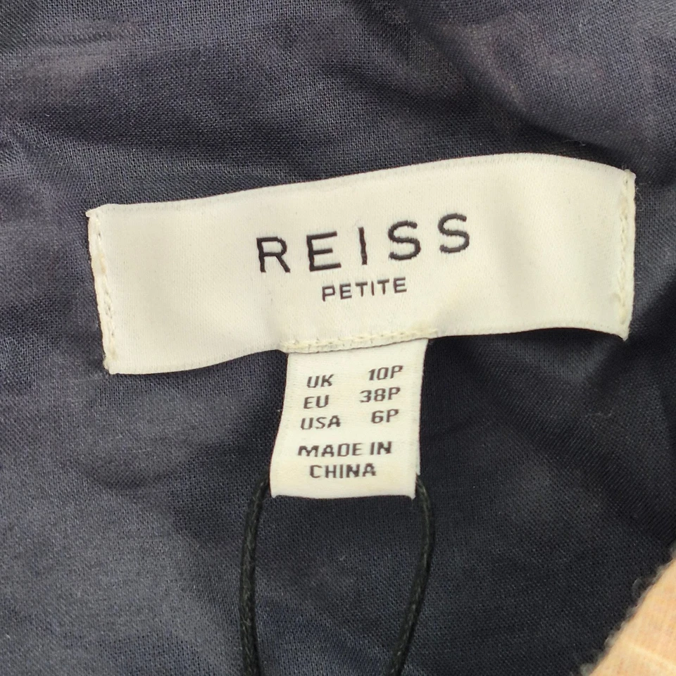 Vestido REISS 10P Azul Para Mujer Pequeño Floral Lino Floral Midi Sin Mangas - Imagen 4 de 4