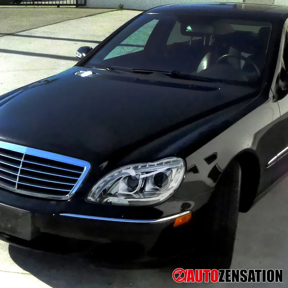 Fits 1998-2006 Mercedes Benz W220 S-Class LED Signal Strip Projector Headlights Foto 3 de 4