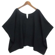 Atsuro Tayama Women's Black Wide Blouse 5/4 Sleeve Pullover Size 36
