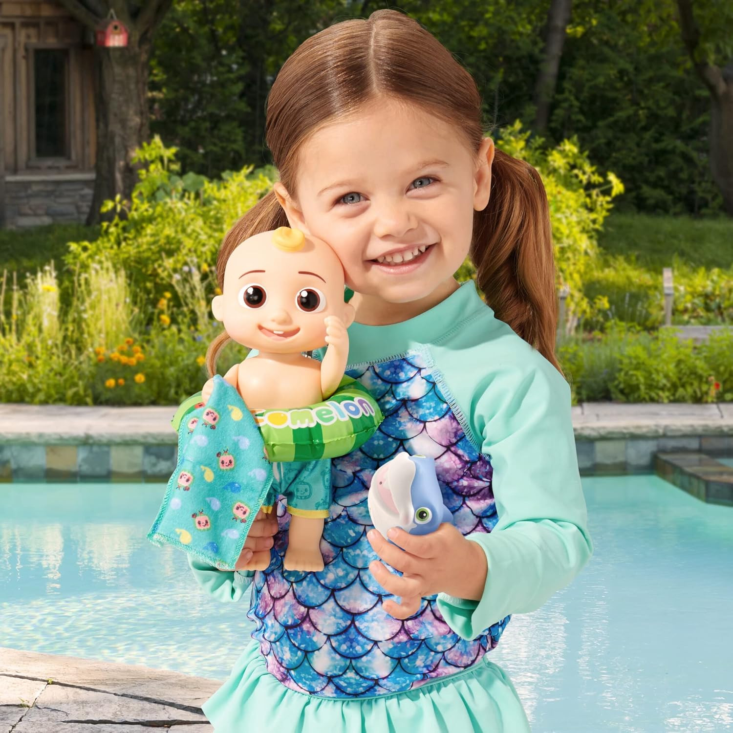 - Splish Splash JJ Doll- with Shark Bath Squirter and Water Accessories Water...