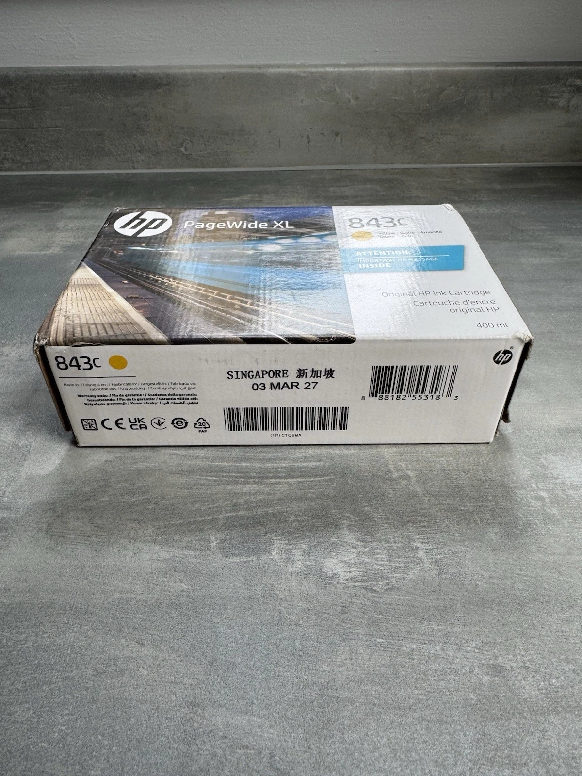 HP Pagewide 843C Yellow 400ml Exp 2027 Brand New Sealed 2