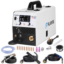 FLARING MIG Welder 215amp 6 IN 1 Welder Machine 120V/240V Flux Core/Gas MIG/S...