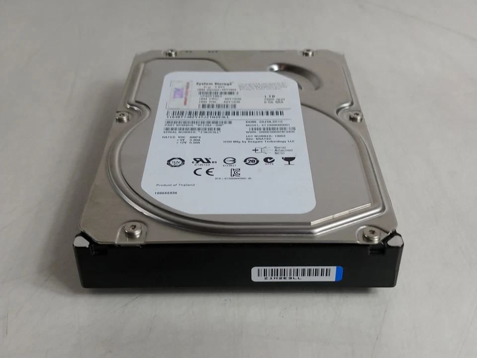Lot of 5 Seagate IBM ST1000NM0001 1 TB SAS 2 3.5 in Enterprise Drive - Image 2 of 4