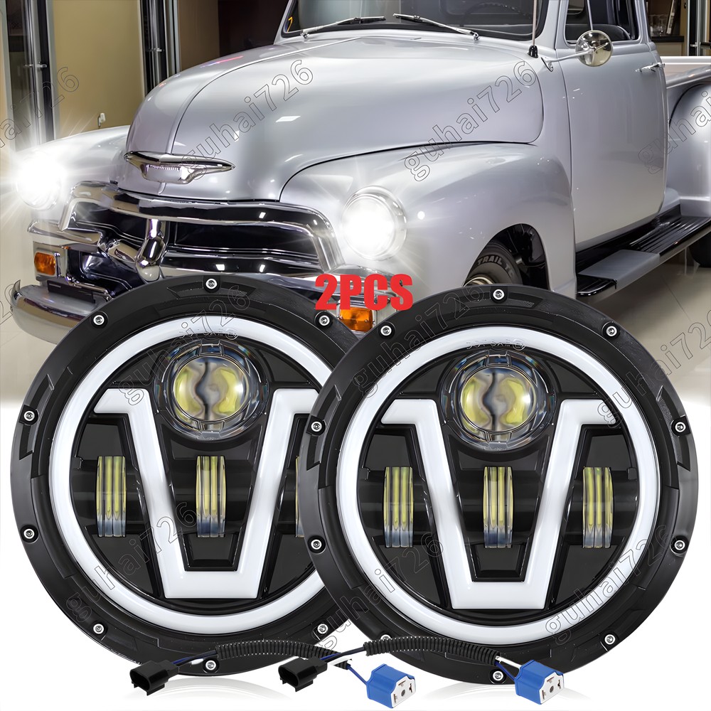 7Inch Led Headlights Halo Projector For Chevrolet Truck 1954-1957 3100 1956-1959