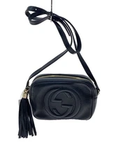 GUCCI Soho Disco Small Shoulder Bag Black Leather Crossbody 308364 From Japan