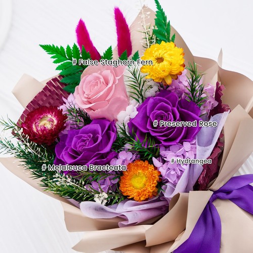 Forever Flowers, Preserved Flowers Bouquet Birthday Gifts for Women, Mother's... - Picture 4 of 7