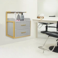 Wall Mount Salon Stylist Station Barber Spa Beauty Storage Cabinet 2 Drawers