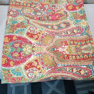 Pottery Barn Duvet Cover King Multi-Color Paisley Cotton Bedding Red Blue Orange