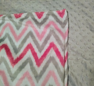 Circo Pink Gray Zig Zag Chevron Baby Blanket Minky Dots Backing Lovey Target