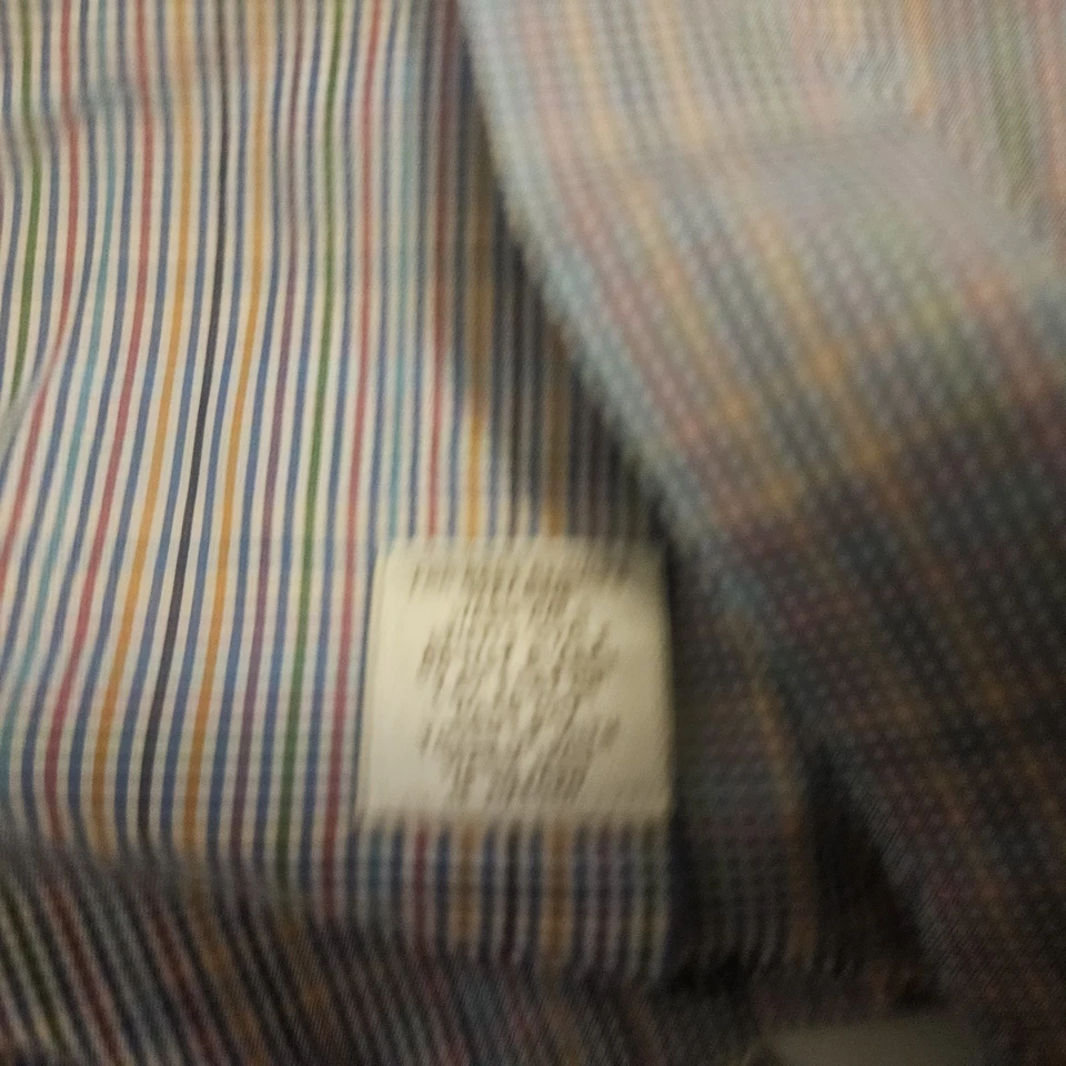 Camisa Peter Millar Para Hombres 2XL Azul Naranja Vestido A Cuadros Con Botones Manga Larga XXL Foto 2 de 4