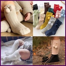 Baby Girls Cherry Ball Knee High Socks Toddler Tube British Style Princess Socks