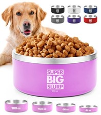 100 oz Heavy Duty Insulated Stainless Steel Dog Bowl for Large Dogs, Non-Slip...