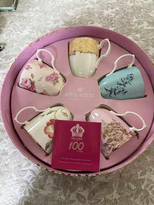 Royal Albert 100 Years Five-Piece Mug Set Floral Multicolor Porcelain Glossy