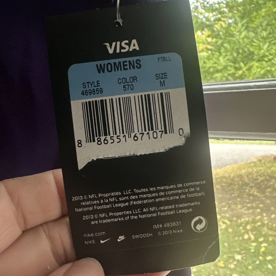 耐克 Baltimore Ravens Onfield 球衣 Joe Flacco #5 Med 女式全新带标签 — 第 3/4 张图片