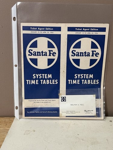 SANTA FE RAILROAD 1954 System Time Tables Booklet~Ticket Agent Edition - 第 1/11 張圖片