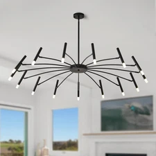 Mid Century Modern Chandelier 15-Light, LED Chandeliers for High Ceilings, 53...
