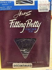 Hanes Fitting Pretty Queen 3x Control Top Pantyhose Sandalfoot Vintage Grape
