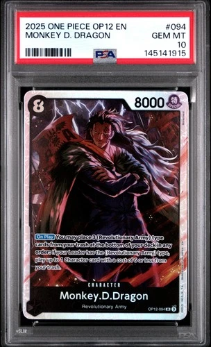 2025 ONE PIECE OP12-LEGACY OF THE MASTER #094 MONKEY D. DRAGON PSA 10