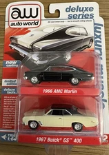 Auto World Deluxe Series  Muscle Two Pack ‘66 AMC Marlin & ‘67 Buick  GS400 