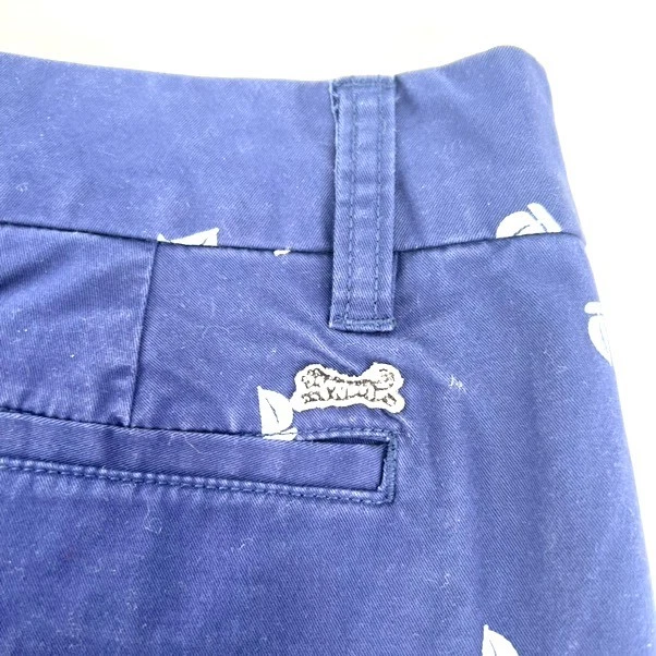 Pantalones cortos chinos Le Tigre para mujer azules tiro medio con cremallera estampado de barco talla 14 Foto 3 de 4