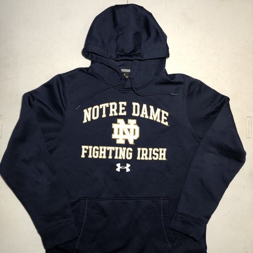 Notre Dame Team Issued Under Armour Medium Blue Storm Hoodie Hooded Pullover - Picture 8 of 8