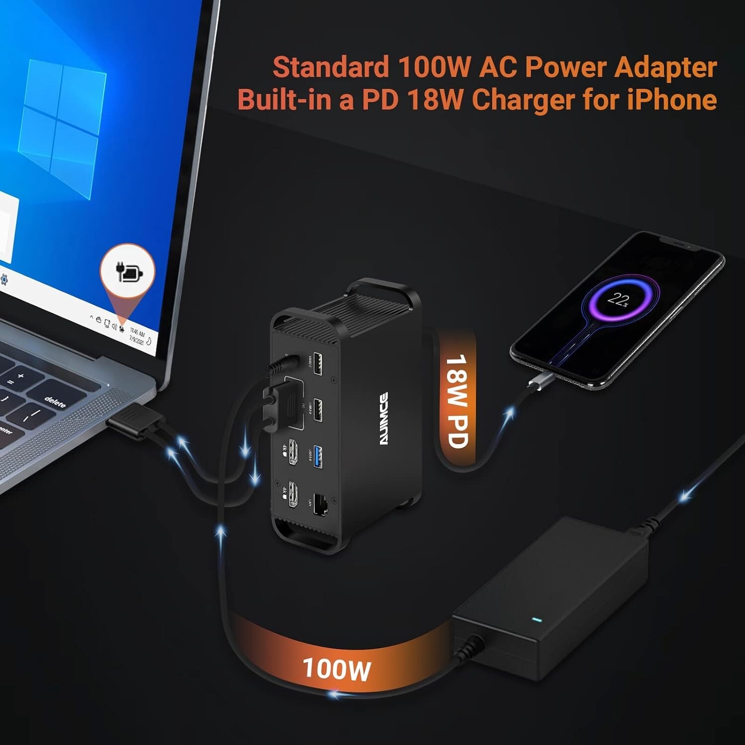 Docking Station: per MacBook Pro Doppio Monitor, Hub USB C 14 in 2 foto 4