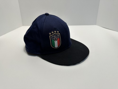 Puma Italia FIGC Blue Snapback Hat Flat Brim Print - Picture 2 of 11