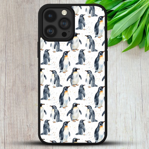 PENGUIN CASE FOR IPHONE SAMSUNG HUAWEI PIXEL WATERCOLOUR FLORAL GIFT PHONE COVER - Picture 2 of 30