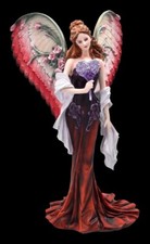 Engelfigur in rotem Ballkleid Engel figur Fantasy Dekofigur rot 33,5cm