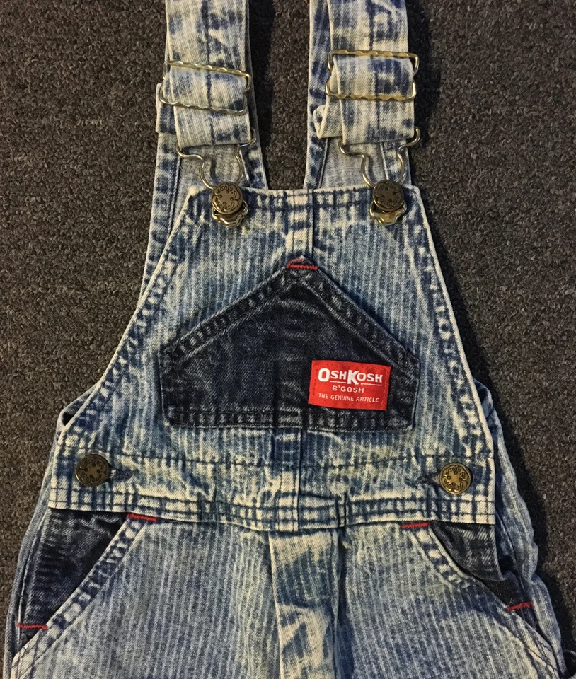 Mono de Colección Oshkosh B’gosh Vestbak Bebé 3T EE. UU. Conductor Rayas Grunge Años 70 Foto 4 de 4