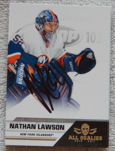 Nathan Lawson Signed 2010-11 Panini All Goalies Card Auto New York Islanders - Picture 1 of 1